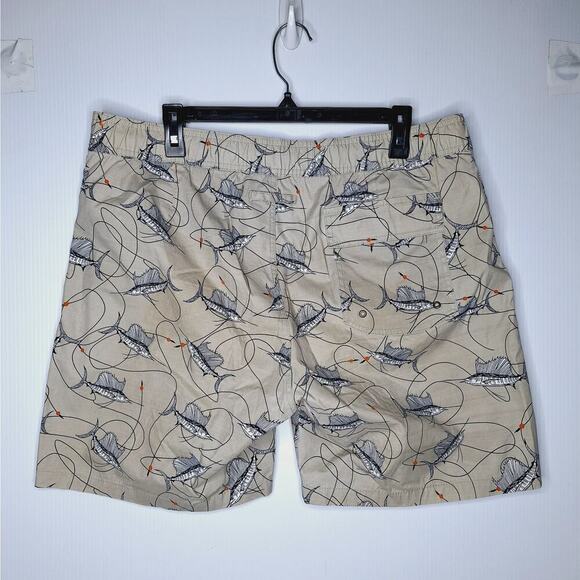 Reyn Spooner Marlin Fish Swim Trunks Shorts Large Gray Lined 7" inseam Fishing - Picture 11 of 12